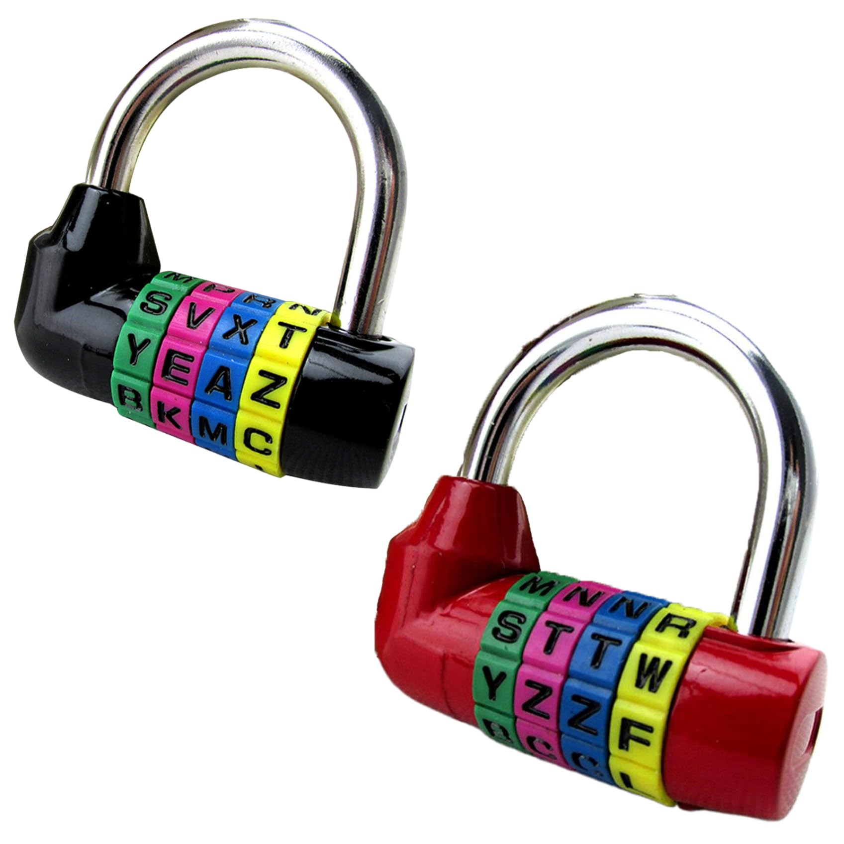 Combination Locks 2PCS, Heavy Duty 4 Letter Resettable Padlock for Toolbox Lockers