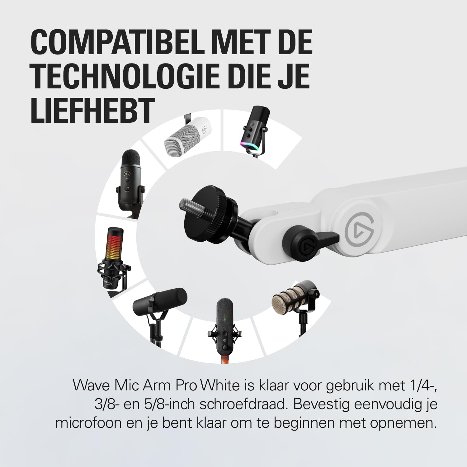 Elgato Wave Mic Arm Pro White – 360° Rotatable Low Profile