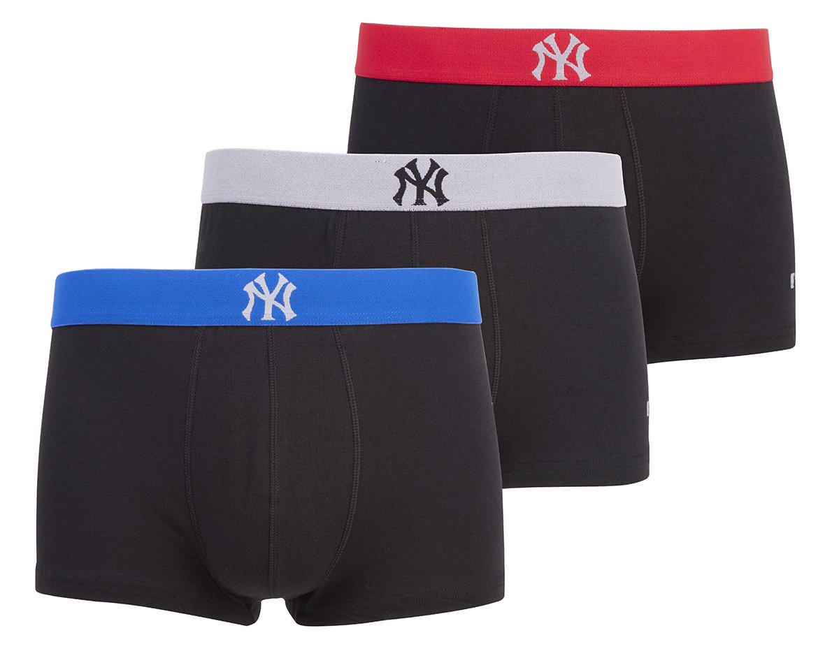 Mens Crop Boxer Trunks 3 Pack Black Multicolour Waistband