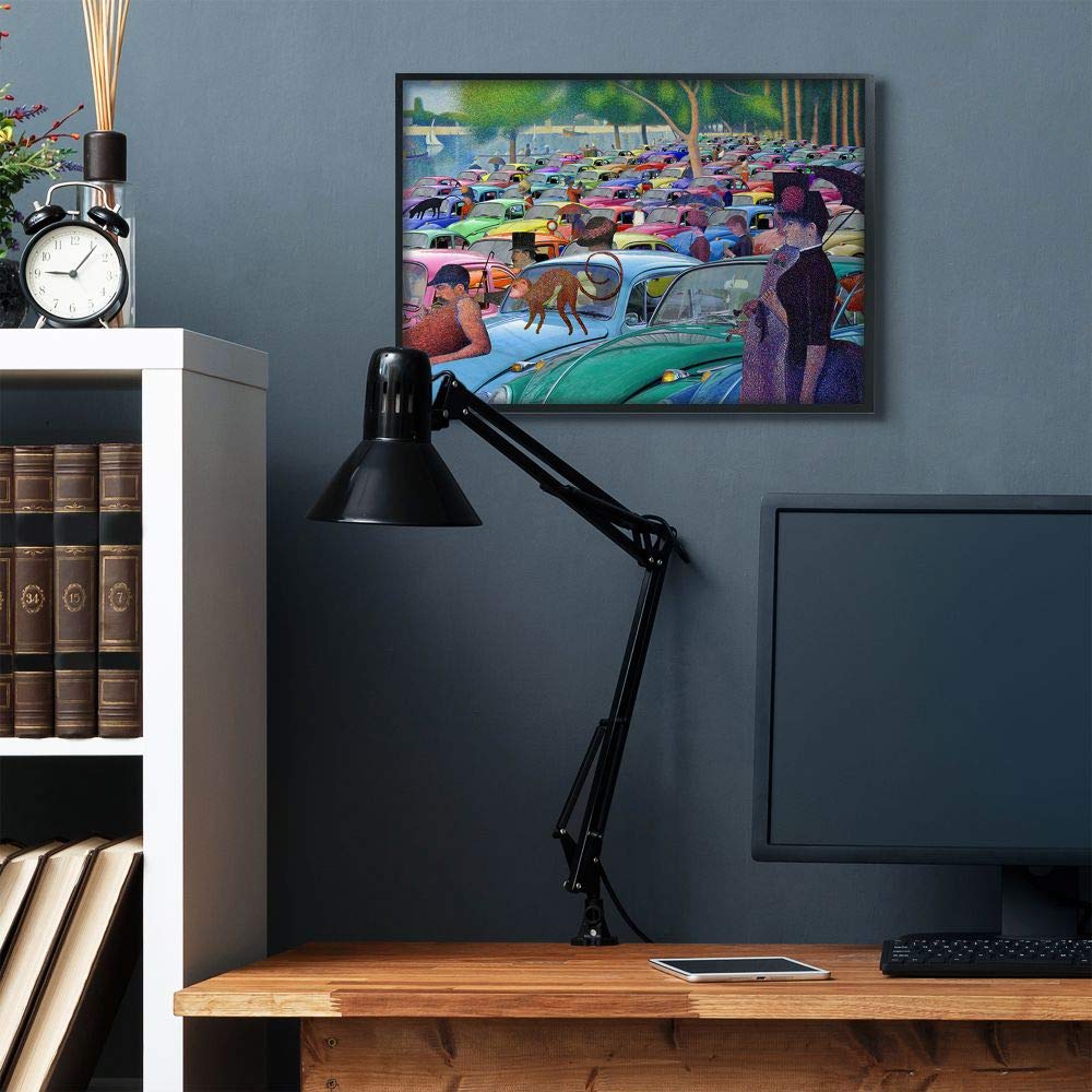 Stupell Industries Walk in The Car Park Traditional Painting Parody, Designed by Barry Kite Wall Art, 24 x 30, Black Framed