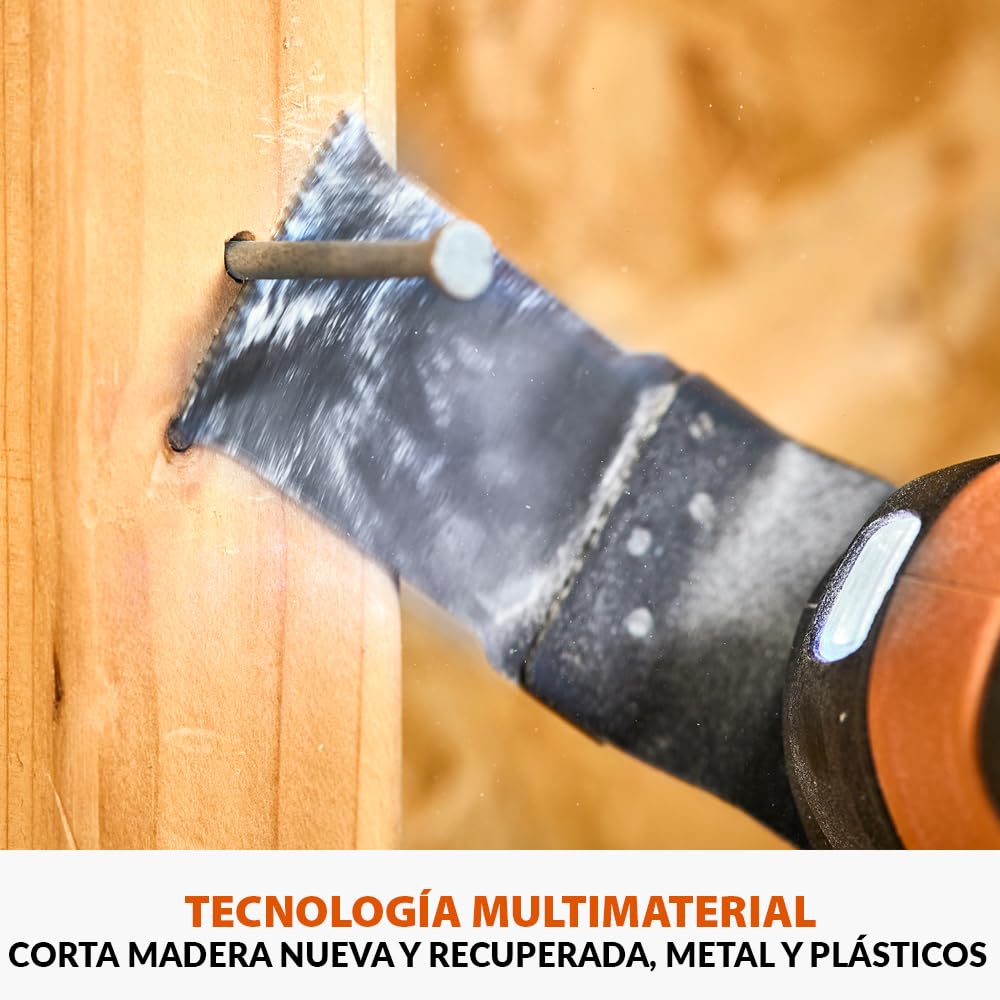 Evolution Power Tools R18MLT-Li Multiherramienta Inalámbrica Con Batería EXT De Iones De Litio De 18 V, Multiusos Y Multimaterial Para Cortar, Moldear, Raspar Y Lijar | Batería No Incluida