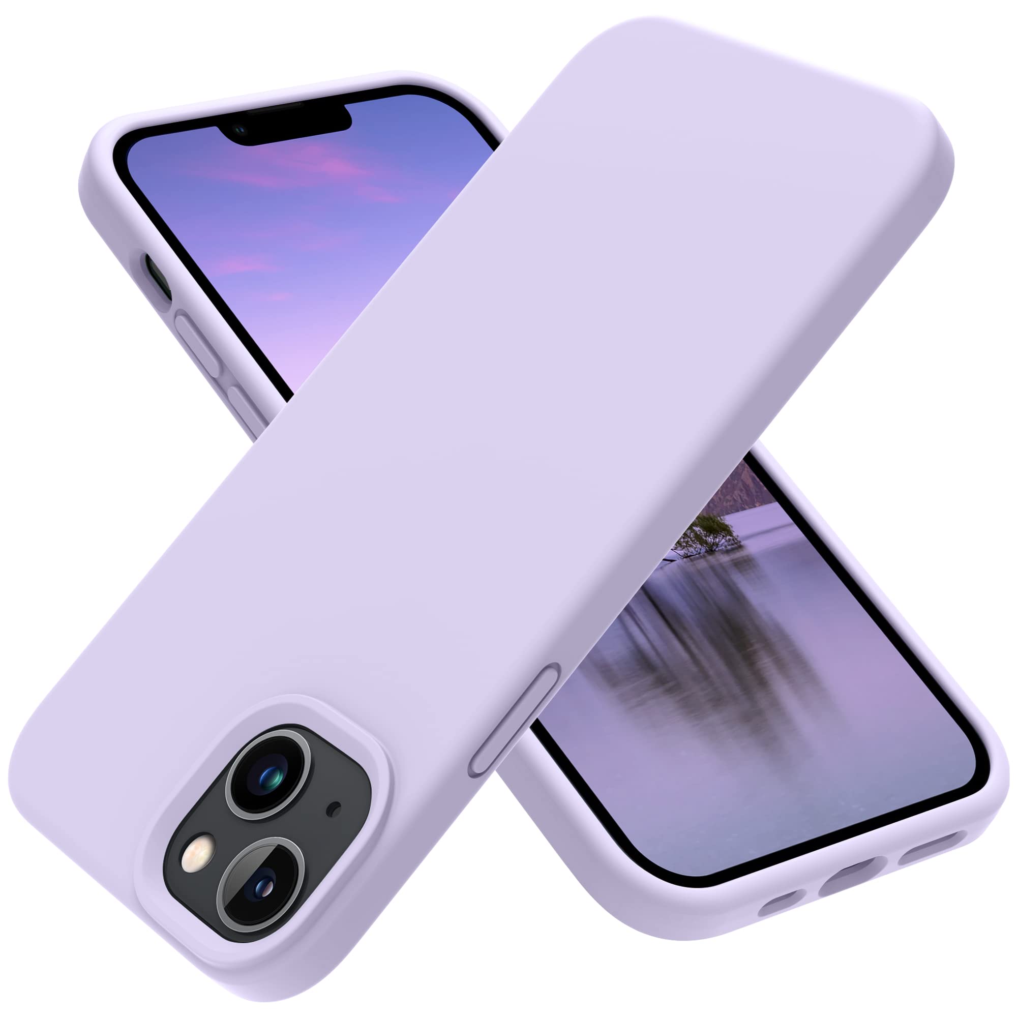 OTOFLY Designed for iPhone 14 Case, Silicone Shockproof Slim Thin Phone Case for iPhone 14 6.1 inch (Cloud Mauve)