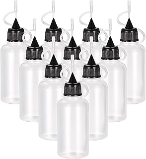 YOKIVE 12 Pcs Needle Tip Bottles, Needles Precision Tip Applicator, Squeeze Bottle with Storage Caps, Great for DIY Quilling Craft (30ml, Black)