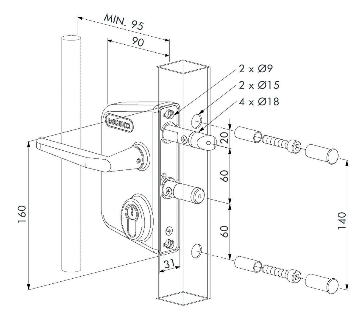 Cerradura LOCINOX LAKQ 40