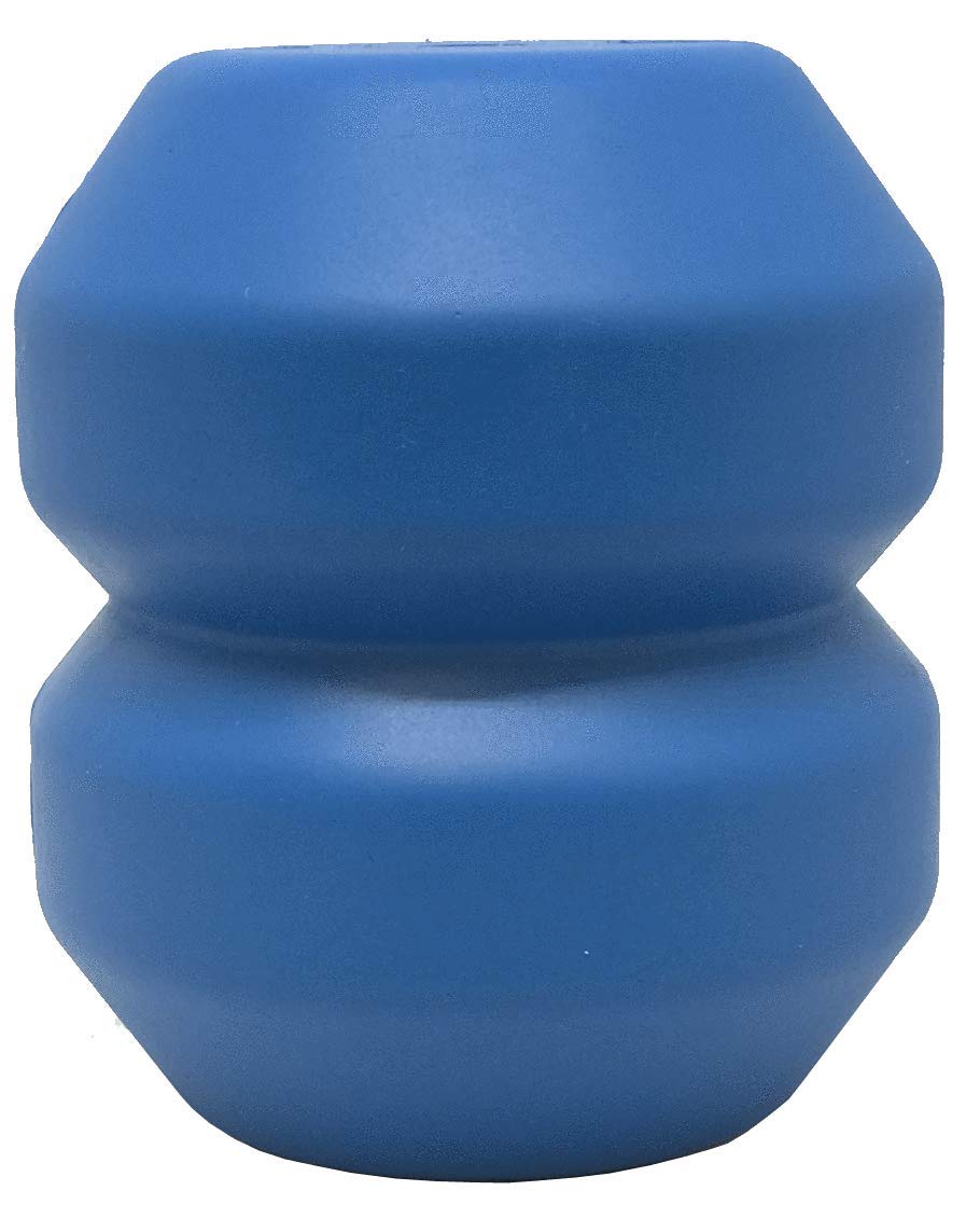 SodaPupIndustrial Dog Natural Rubber Double Trouble Chew Toy - Treat Dispenser - Made in USA - for Heavy Chewers -Blue - Large