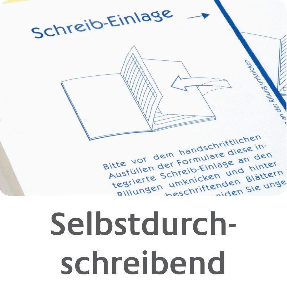 10er Sparpack Avery Zweckform 1736 Quittung inkl. MwSt., DIN A6 quer, fälschungssicher, 2 x 40 Blatt, weiß, gelb (10)