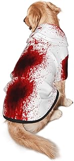 Bloody Splatter Dog Hoodie Sweaters with Pocket Hooded Clothes Apparel Costume for Medium Large Dogs