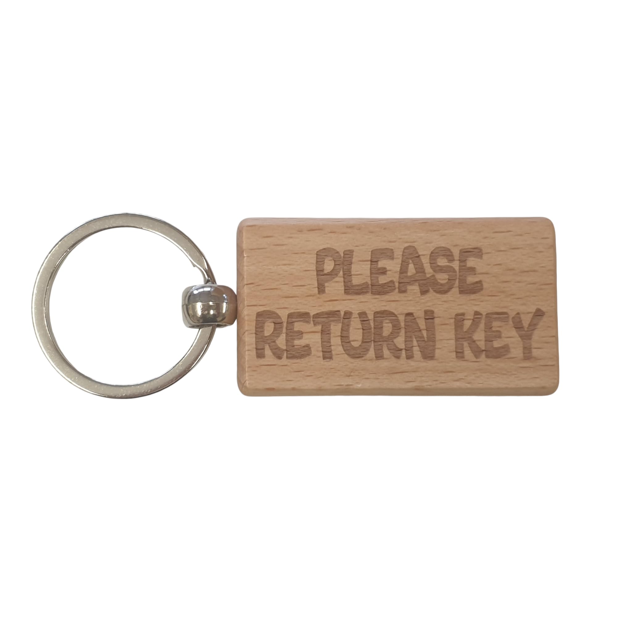 Decalarama Brown Important Keyring Gift Please Return Key Nice Cute Engraved Wooden Key Fob Novelty Custom Bathroom Work Shed House Present