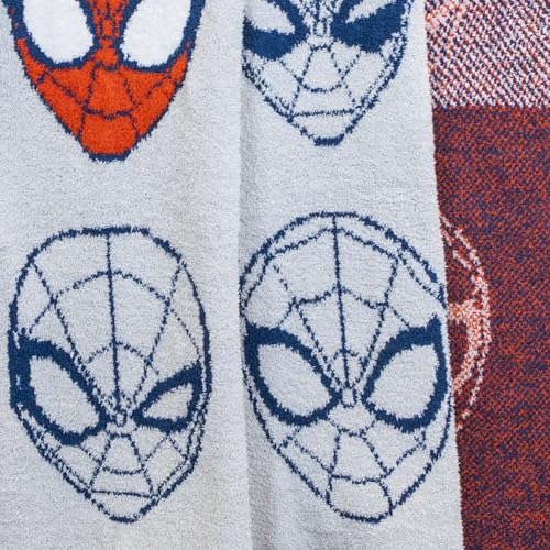 Image of Jay Franco Marvel Spiderman Feather Knit Fluffy Throw Blanket - Gray Fuzzy Blanket Measures 50 x 60 inch, Super Soft Lightweight Bedding
