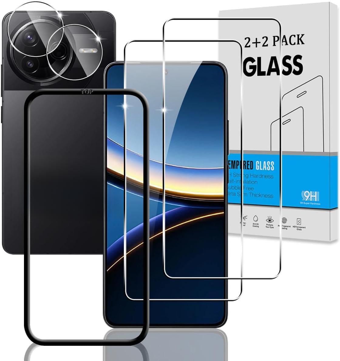 Amazon.co.jp: 【2+2枚セット ガイド枠付き】 対応 Xiaomi Poco F7 Pro