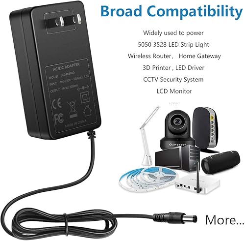 Miniatura 4 de SHNITPWR Adaptador de fuente de alimentación de 24 V 1 A 100 V  240 V CA a CC transformador de 24 voltios 1000 mA 800 mA 600 mA 400 mA disponible