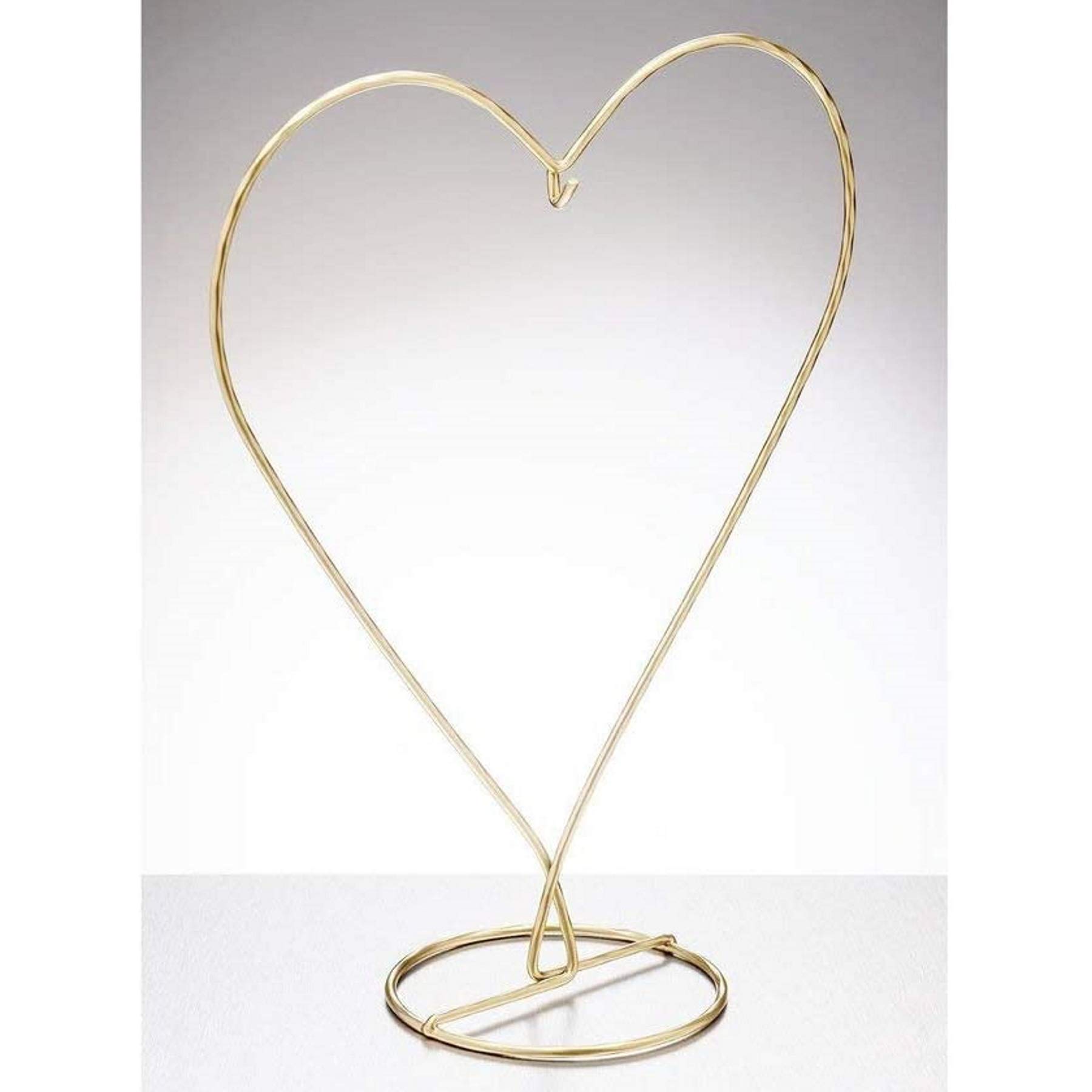 Heart Shaped Glass Ornament Display Stand- Gold