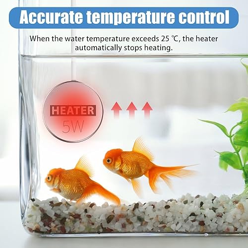 Miniatura 7 de DONGKER Calentador de pecera, calentador de acuario de 5 W10 W con termostato automático y protección contra sobretemperatura para acuario de pecera