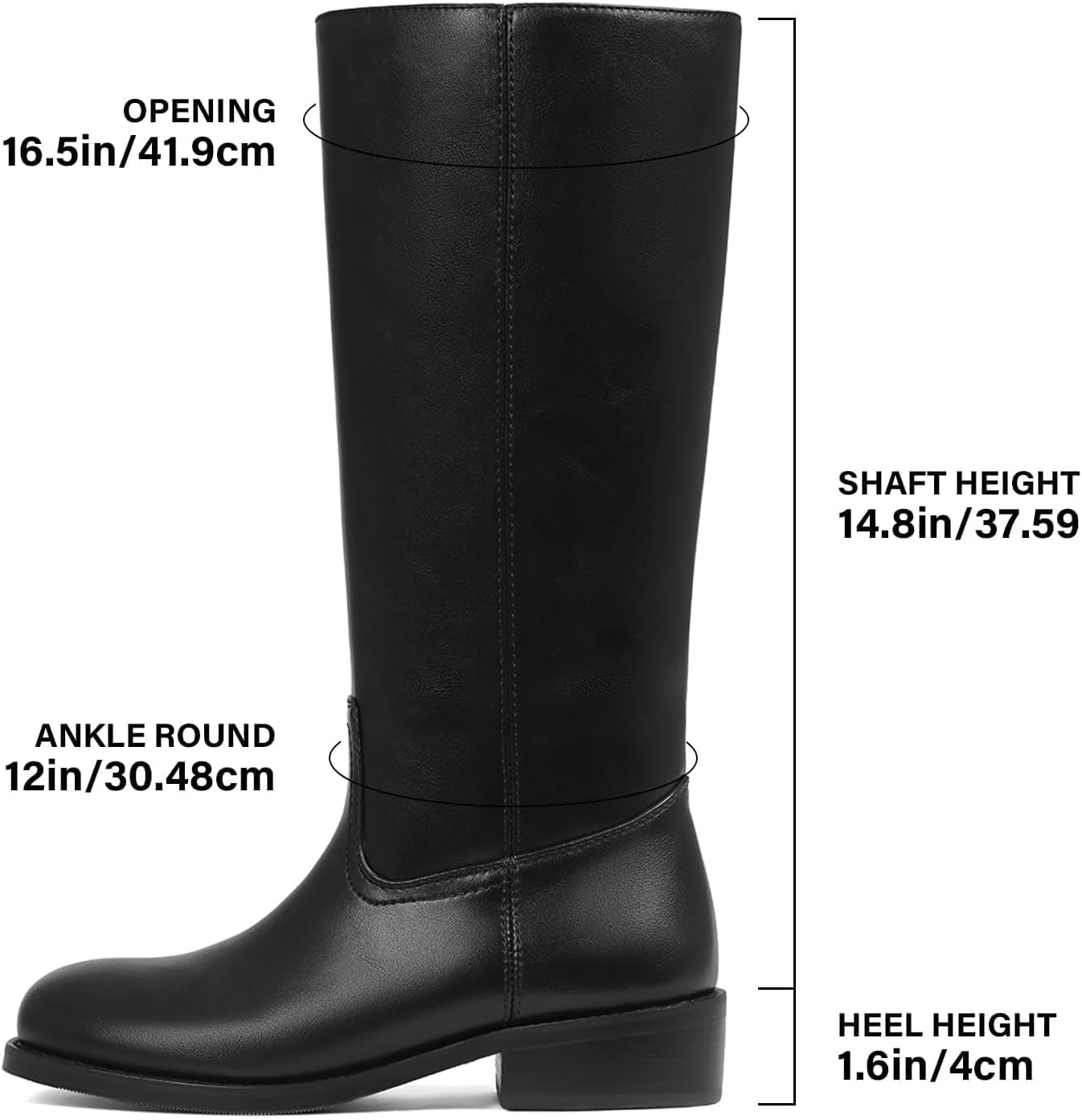 femflame Knee High Boots for Women Wide Calf Boots Women's Work Boots Hiking Boots Dress Boots Riding Boots Winter Boot with Chunky Square Heel Round Toe Boots Low Heel Platform for Daily Party