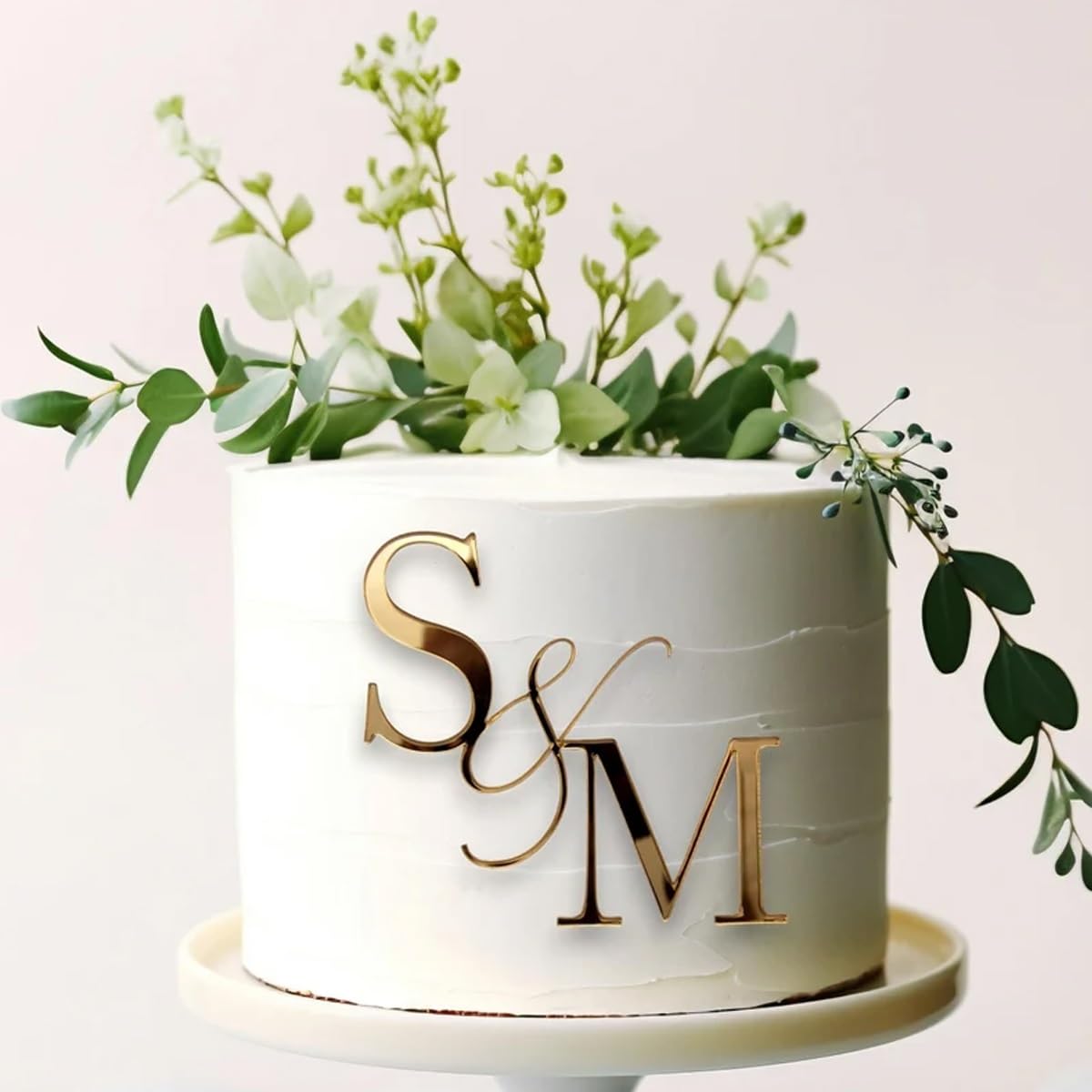 ZZTINGC Personalized Couple Initial Cake Topper, Custom Engagement & Birthday Cake Topper, 1 Count, Plastic, One Color