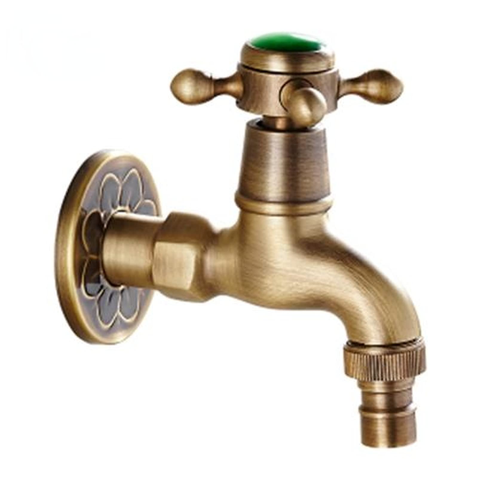 ZYCHSJXA Brass Wall Mounted Tap Faucet Garden Outdoor Bibcock Washing Machine Mop Taps Single Cold