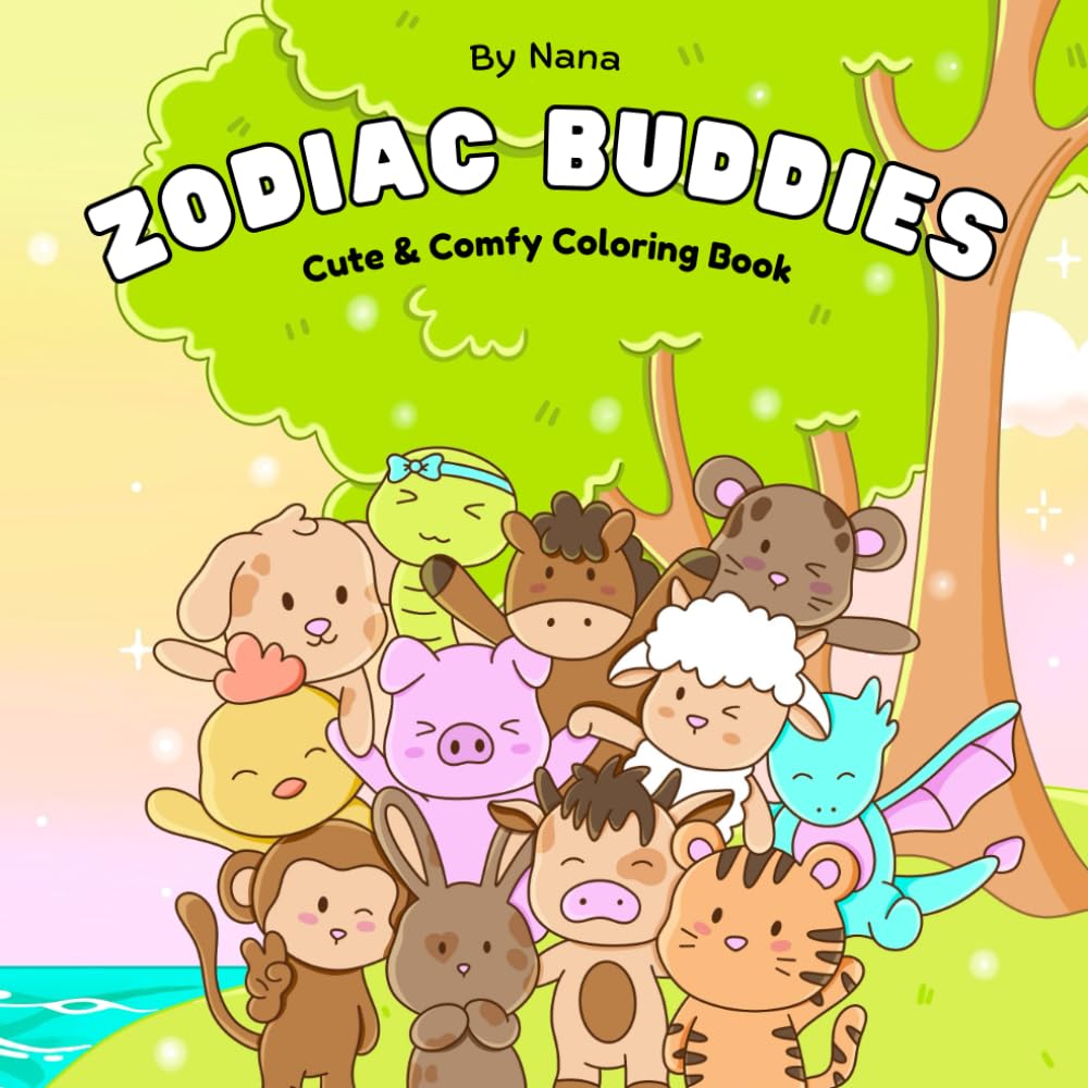 Zodiac Buddies: Cute & Comfy Zodiac Coloring Book – Relaxing Coloring for Teens & Adults