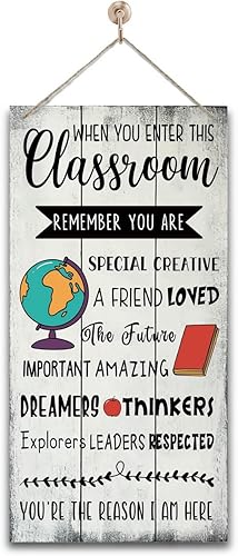 Letreros motivacionales para el aula, con texto en inglés When You Enter This Classroom (When You Enter This Classroom) disponible en Yaxa Colombia