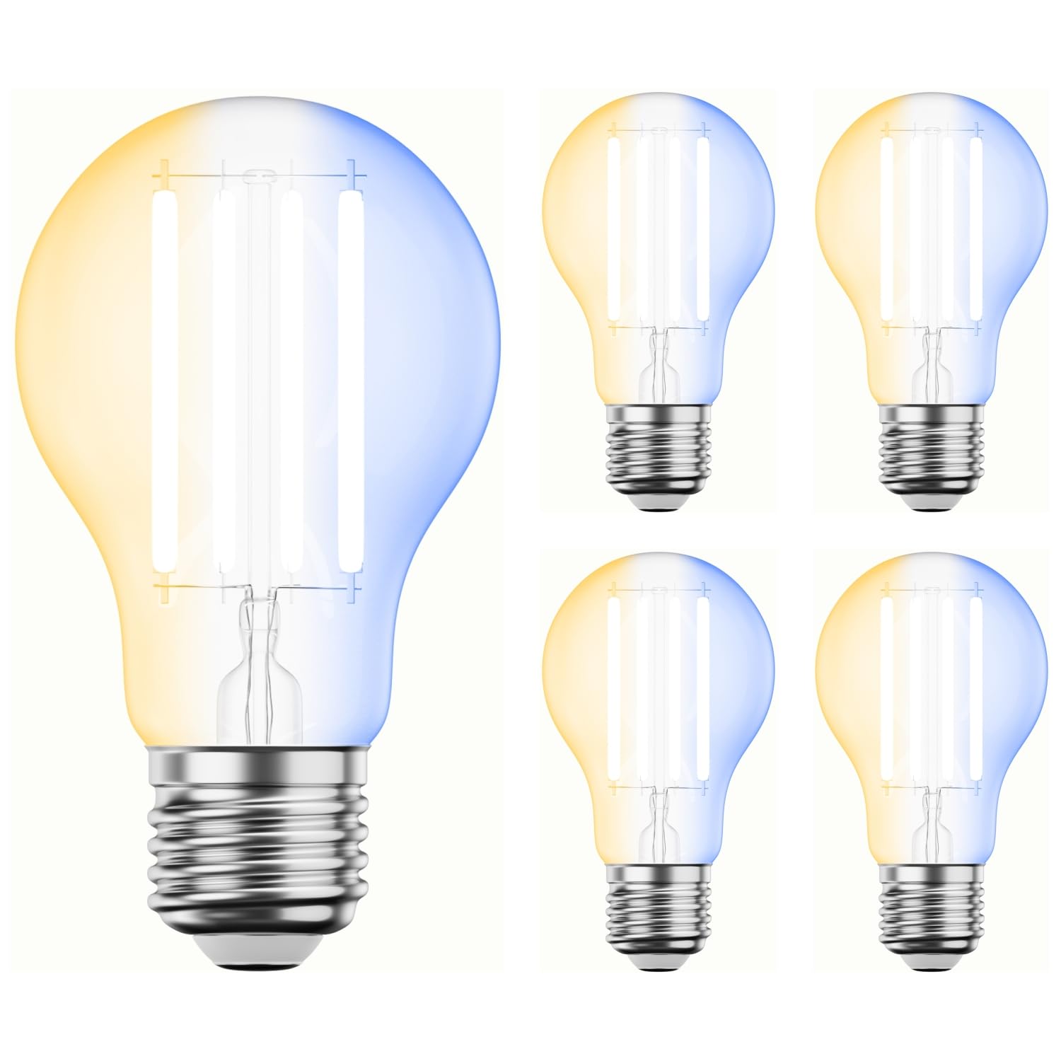 ledscom.de 5x lampadine LED E27, A60, bianco caldo - bianco freddo (2700-6700 K), 7 W, 1005lm, Smart Home, WLAN, Alexa