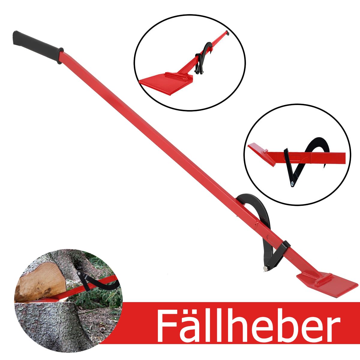 Sollevatore Di Abbattimento Per Impieghi Gravosi 130cm Martinetto Di Abbattimento, Martinetto Forgiato Con Gancio Reversibile, Carico 450 Kg, Utensile Ausiliario Per La Tornitura Del Tronco Forestale