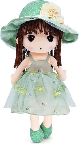 Kawaii Flower Fairy - Muñeca de peluche suave para niñas, 18 pulgadas (sombrero-verde)