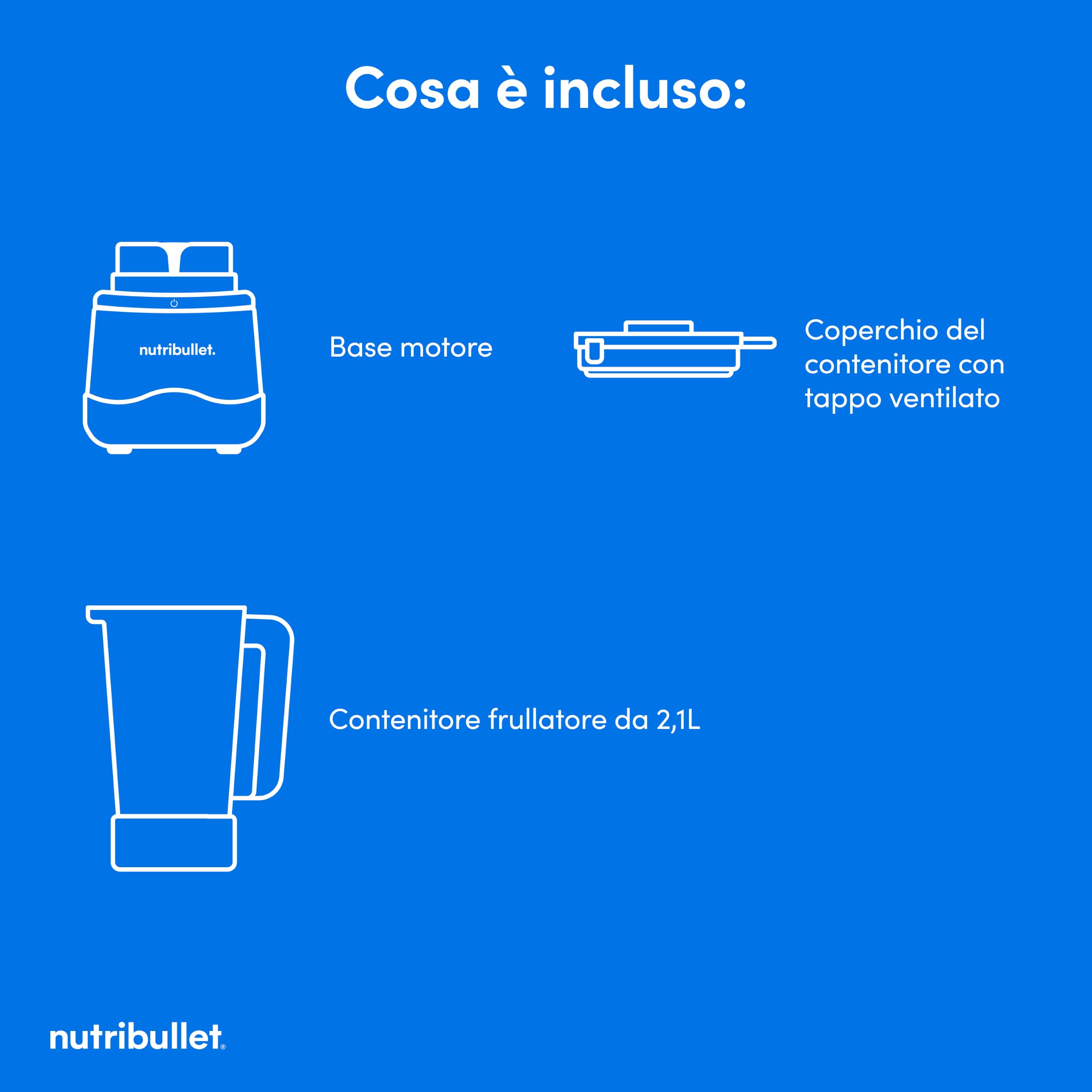 nutribullet Power Core™ Blender – Frullatore con Caraffa XL 2,1L, Blender per Smoothie e Ghiaccio Tritato, 3 Velocità + Pulse, Programma Smoothie Automatico, Mixer Cucina, 1200W, Nero (NBF430MB)