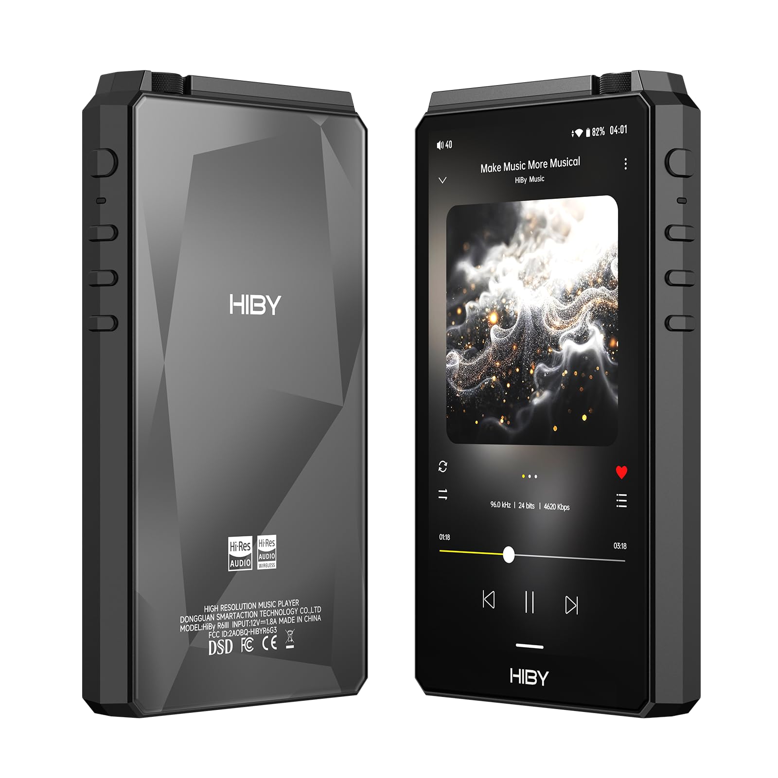 hiby music r6 iii 2025 digital audio player with class a amplifier, mqa16x, dsd512, pcm768, android player with bluetooth and wifi, 4500mah large battery, high resolution audio for audiophiles