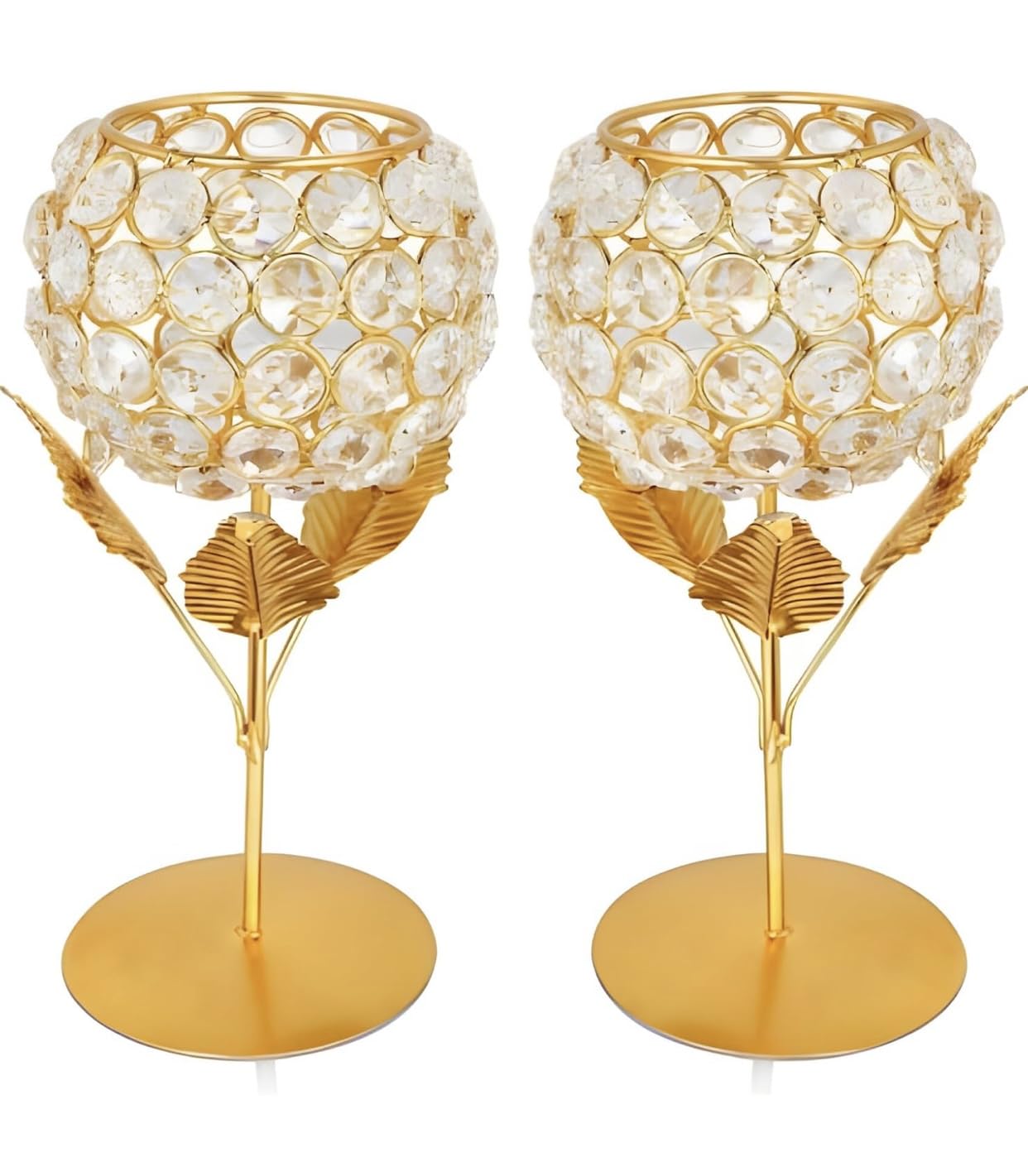CentraLit Gold Crystal Tea Light Holder Set of 2 Tea Light Stand Shape Rose Votive Lotus Candle Holder for Home Decoration Diwali Diya Puja Gifts (Set of 2) (B0CJ83LS9G) Amazon Price History, Amazon Price Tracker
