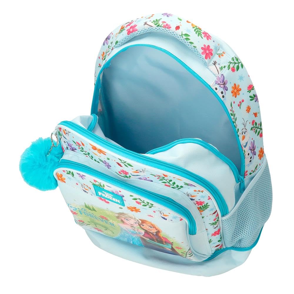 Disney Joumma Frozen Forever Kompakt-Rucksack mit 2 Rollen, hellblau, 32 x 45 x 21 cm, Polyester