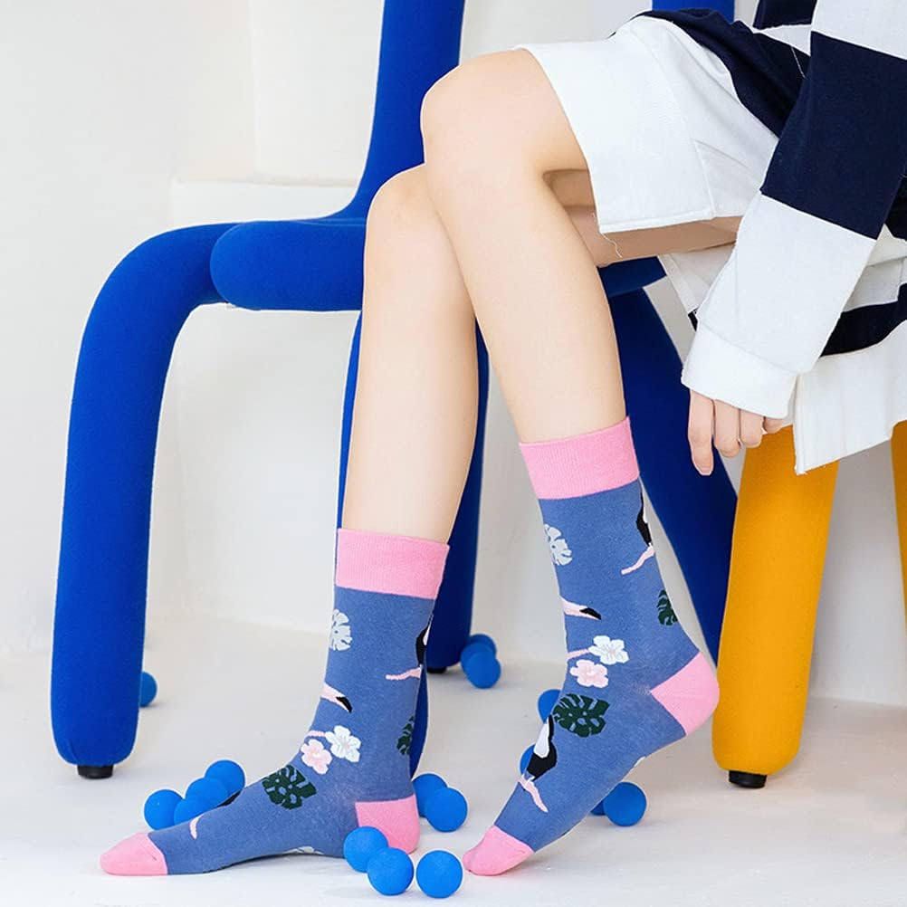 DRASEX Men's Colorful Dress Socks Novelty Funny Fancy Funky Pattern Combed Cotton Casual Crazy Crew Socks - Image 2