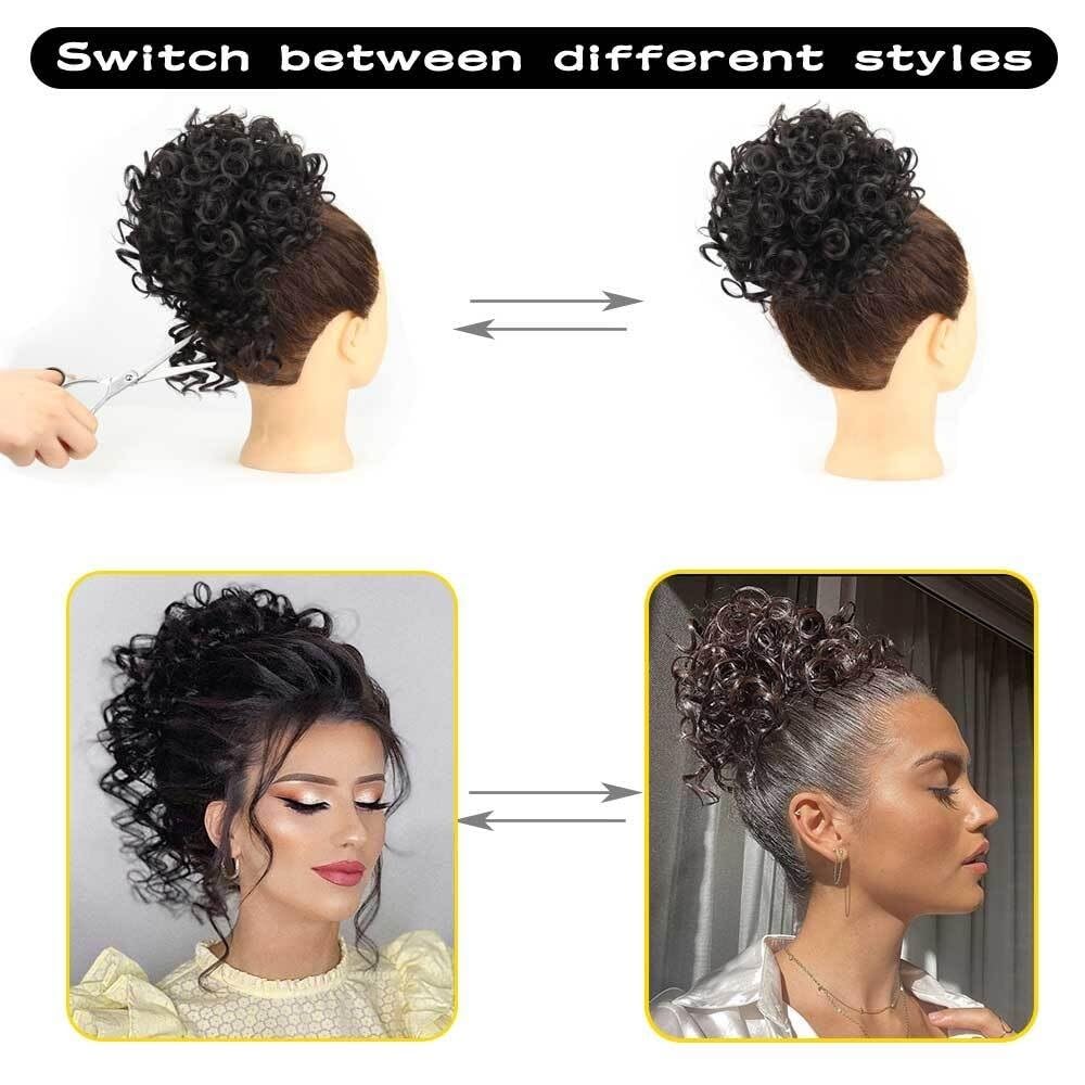 sztuczne włosy kok Messy Bun Hair Piece dla kobiet, elastyczna, syntetyczna, kręcona, kokowa przedłużka do włosów Akcesoria do włosów(4-30)