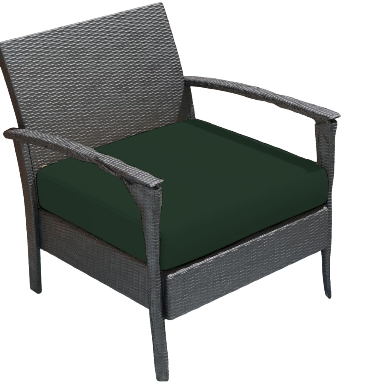 Crescent Textile Outdoor Rattan Chair Seat Pads Cushion Pad Waterproof Material for Garden Furniture Kitchen Dining Living Room Patio Office Coffee Shop Seat Pads (Green, 45 X 45 X 10cm)