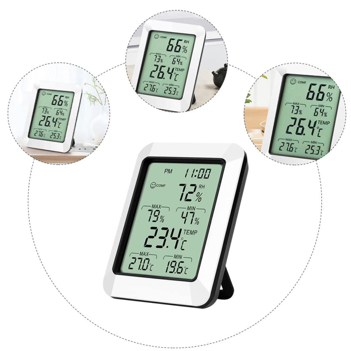 BESPORTBLE 2stücke Digitales Thermometer Mit Hygrometer Temperatur Und Luftfeuchtigkeitsmonitor Kompakt Und Tragbar Für Zuhause Ohne Batterie