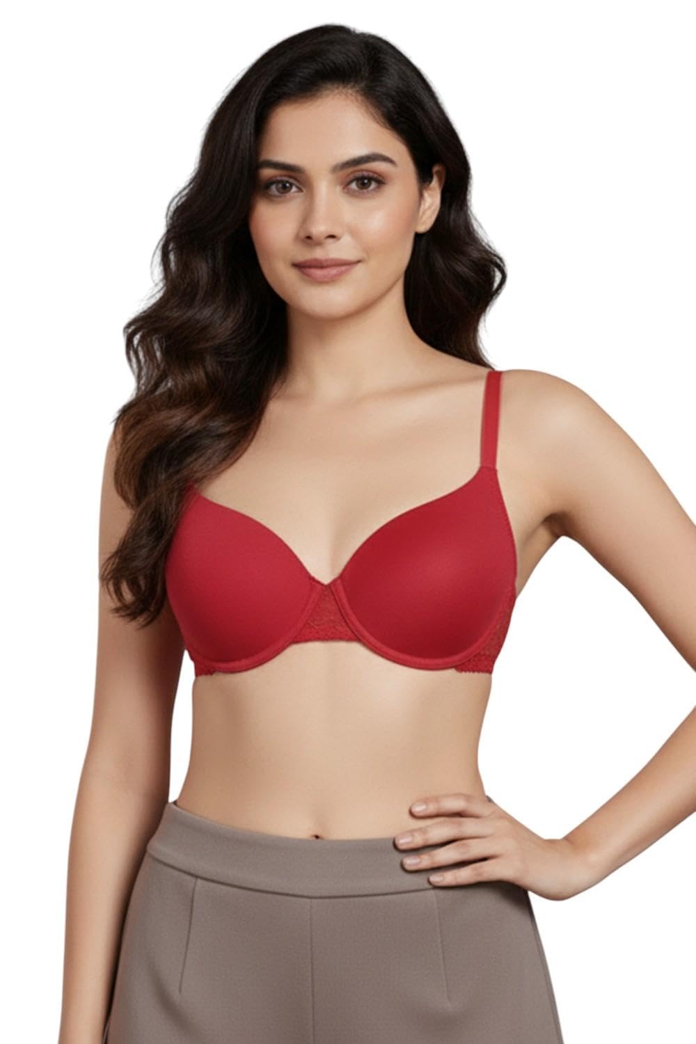 zivame Women's Cotton Padded Underwire T-Shirt Bra (ZI1101-Chinese Red_34D_Red_34D)-picture-31