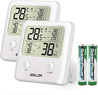 LXSZRPH Digital Hygrometer Indoor Thermometer Room Thermometer and Humidity Gauge with Temperature Humidity Monitor Max Min Records Ideal for Office Room Greenhouse (2)