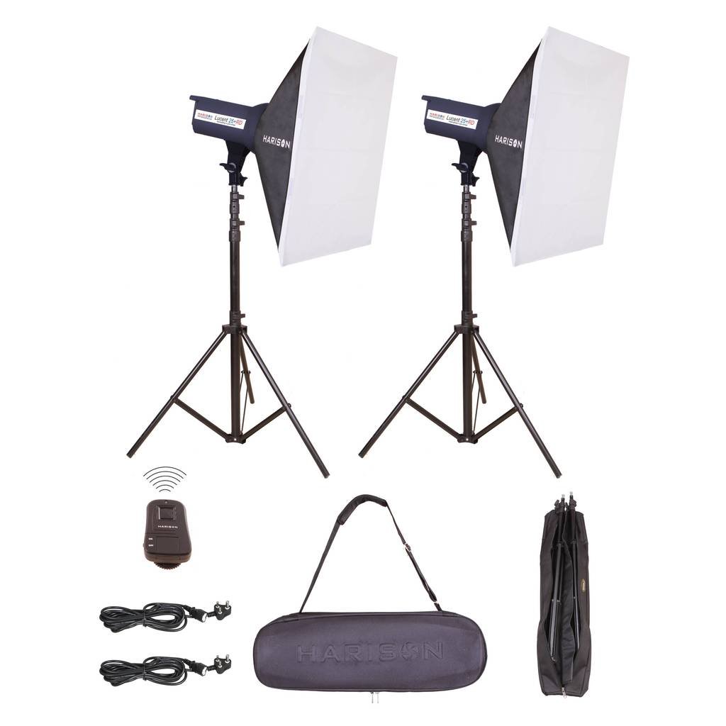 HARISON Lucent 25+RD Double Kit/Wedding Photography/Studio Flash Light Kit/Professional Photography Studio Equipment Kit with in - Build RF Trigger System