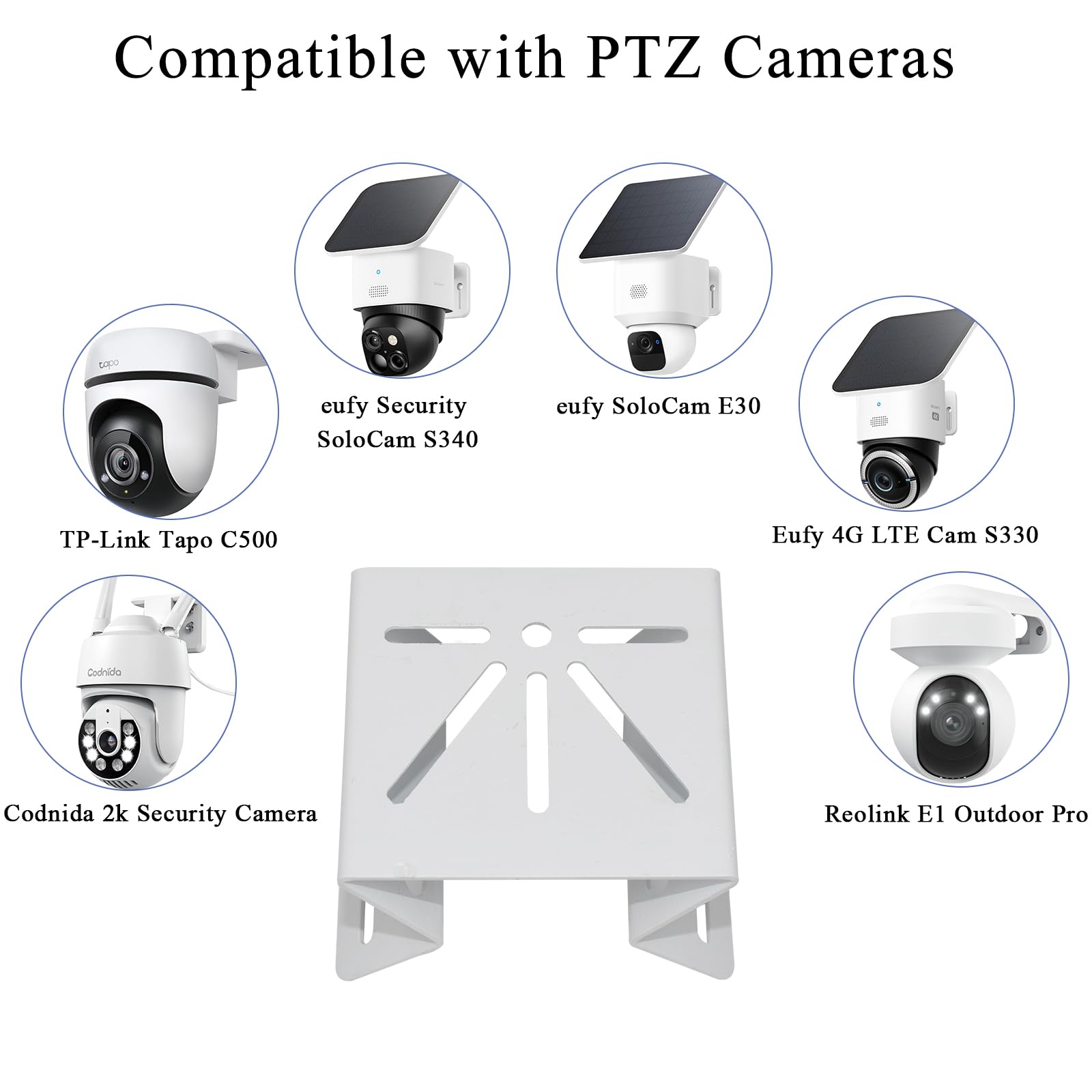 Stainles Steel Corner Mount Bracket Compatible with eufy SoloCam S340/E30/S330/E42,Exterior Wall Mounting Corner Bracket for PTZ Camera,Angle Mount Holder CCTV Surveillance Camera Adapter(Small Size) - Image 2
