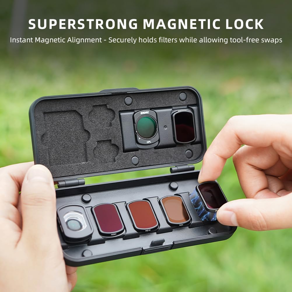 Przenośny magnetyczny etui do przechowywania na obiektywy DJI Osmo Pocket 4/3, etui na filtry obiektywu aparatu, organizer akcesoriów do aparatu, etui podróżne może pomieścić 7 kieszeni, 3