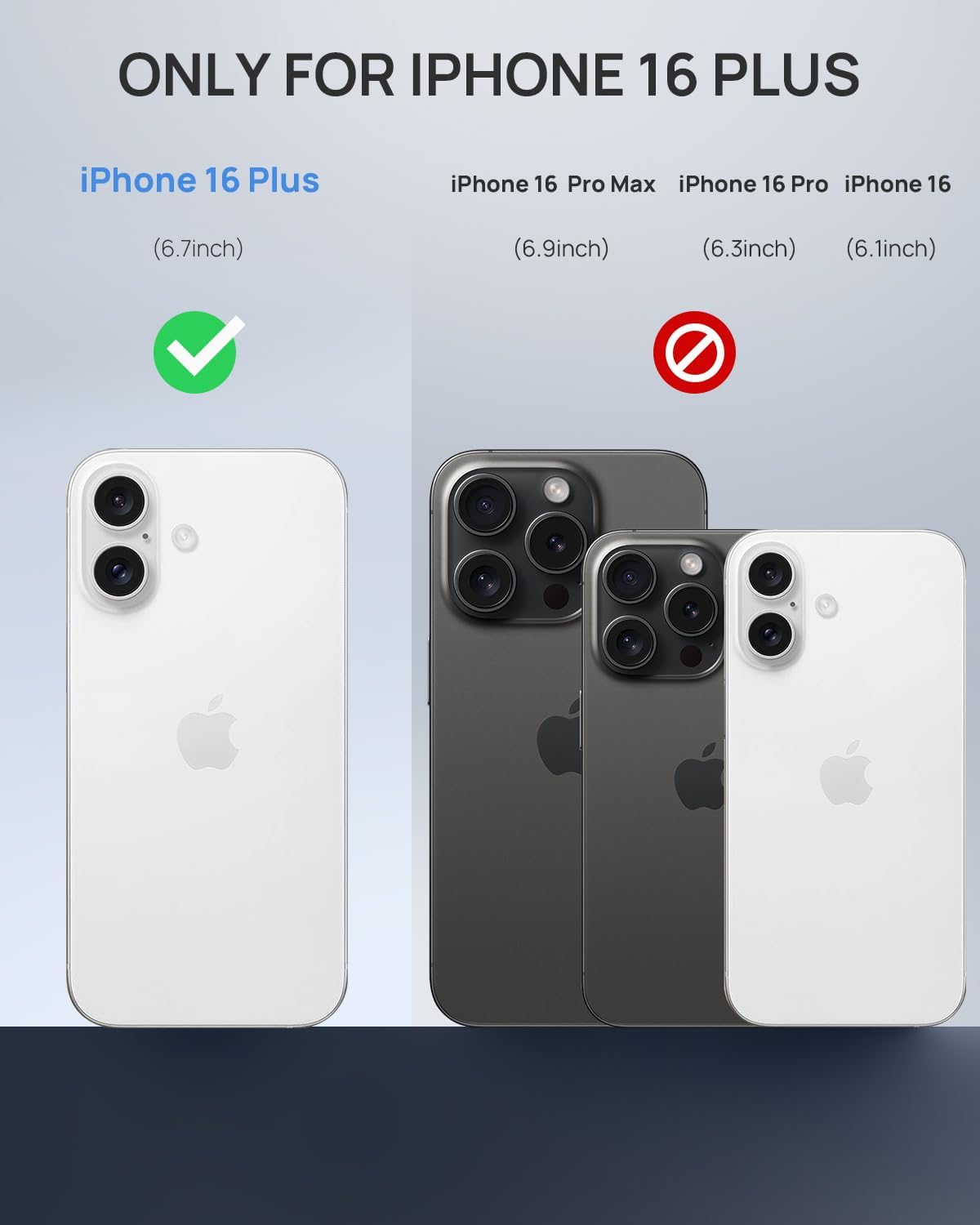 Lanhiem Magnetic for iPhone 16 Plus Case, IP68 Waterproof Dustproof Case, [Compatible with Magsafe] [Built-in Screen Protector] Full Body Heavy Duty Rugged Phone Cover 6.7 inch, Blue/Clear