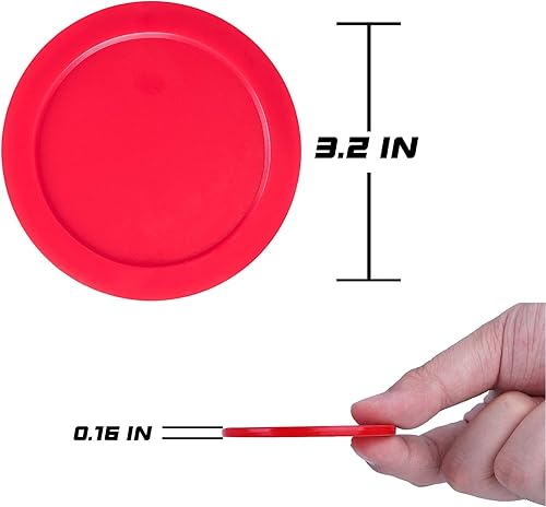 Miniatura 3 de Paquete de 4 discos de hockey de aire de 3.25 pulgadas, profesionales y duraderos para mesas grandes, compatibles con empujadores y objetivos