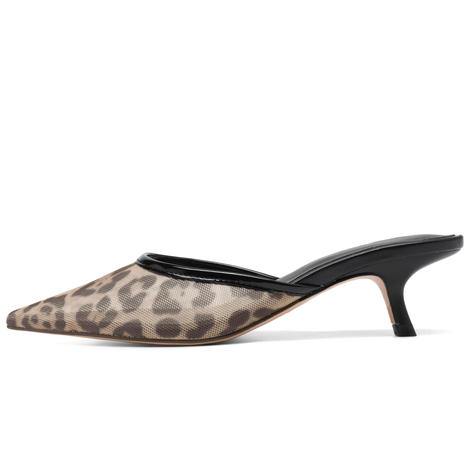 Riekhany Women Kitten Heels Mules Closed Pointed Toe Slip on Backless Stiletto Slingback Heels Wedding Dress Pumps Shoes