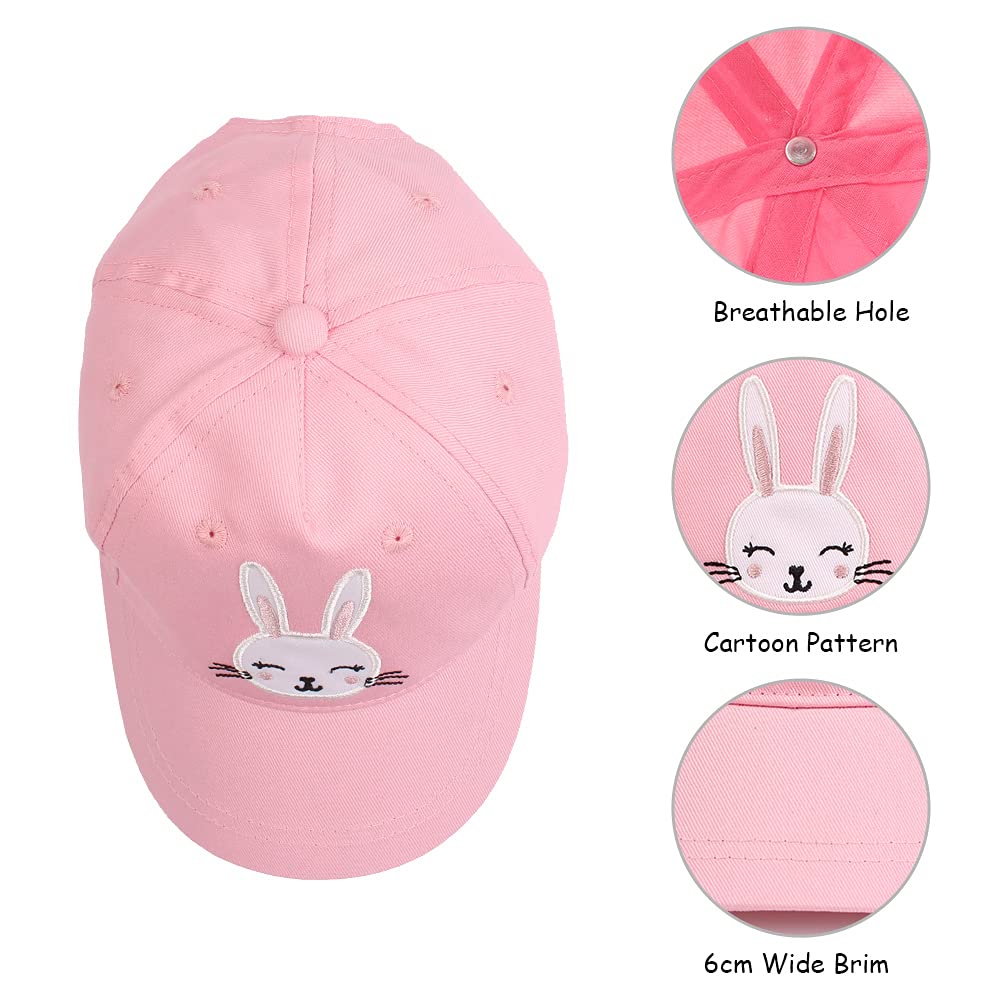 XIAOHAWANG Coton Enfant Casquette Broderie Ours Lapin Chapeau pour Bébé Fille Garçon Chapeaux De Soleil 6 Mois-10 Ans - 4