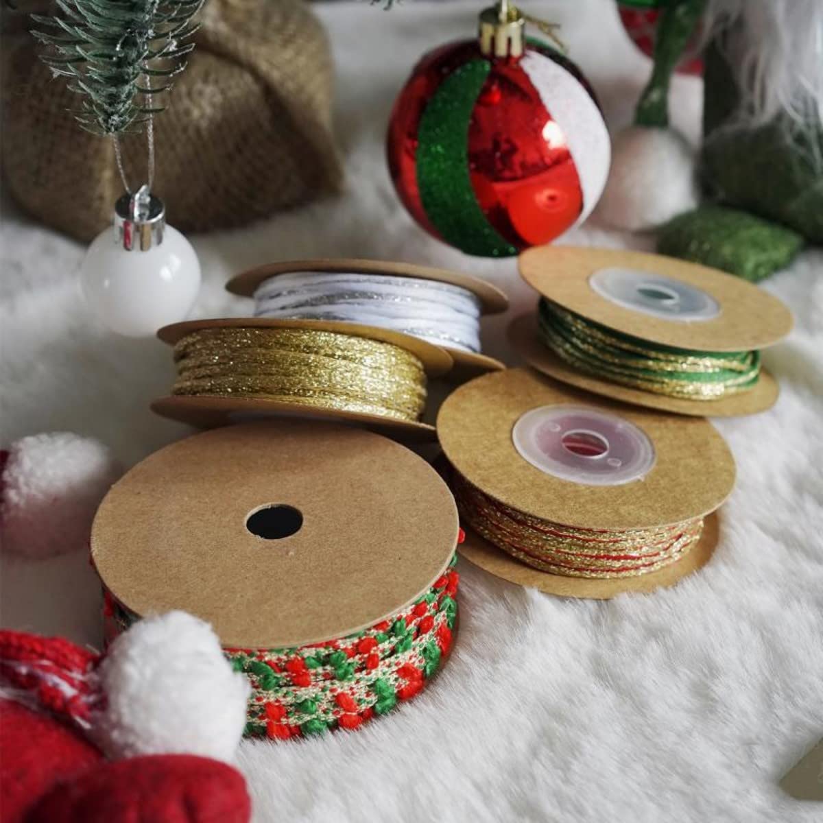 nastro per bouquet di fiori, 10 Metri Nastro Natalizio Nastro Glitter Nastro Metallico Glitter Nastro for Confezioni Regalo Nastro Decorativo Fiocco for Confezioni Regalo Artigianato Artistico e Acces