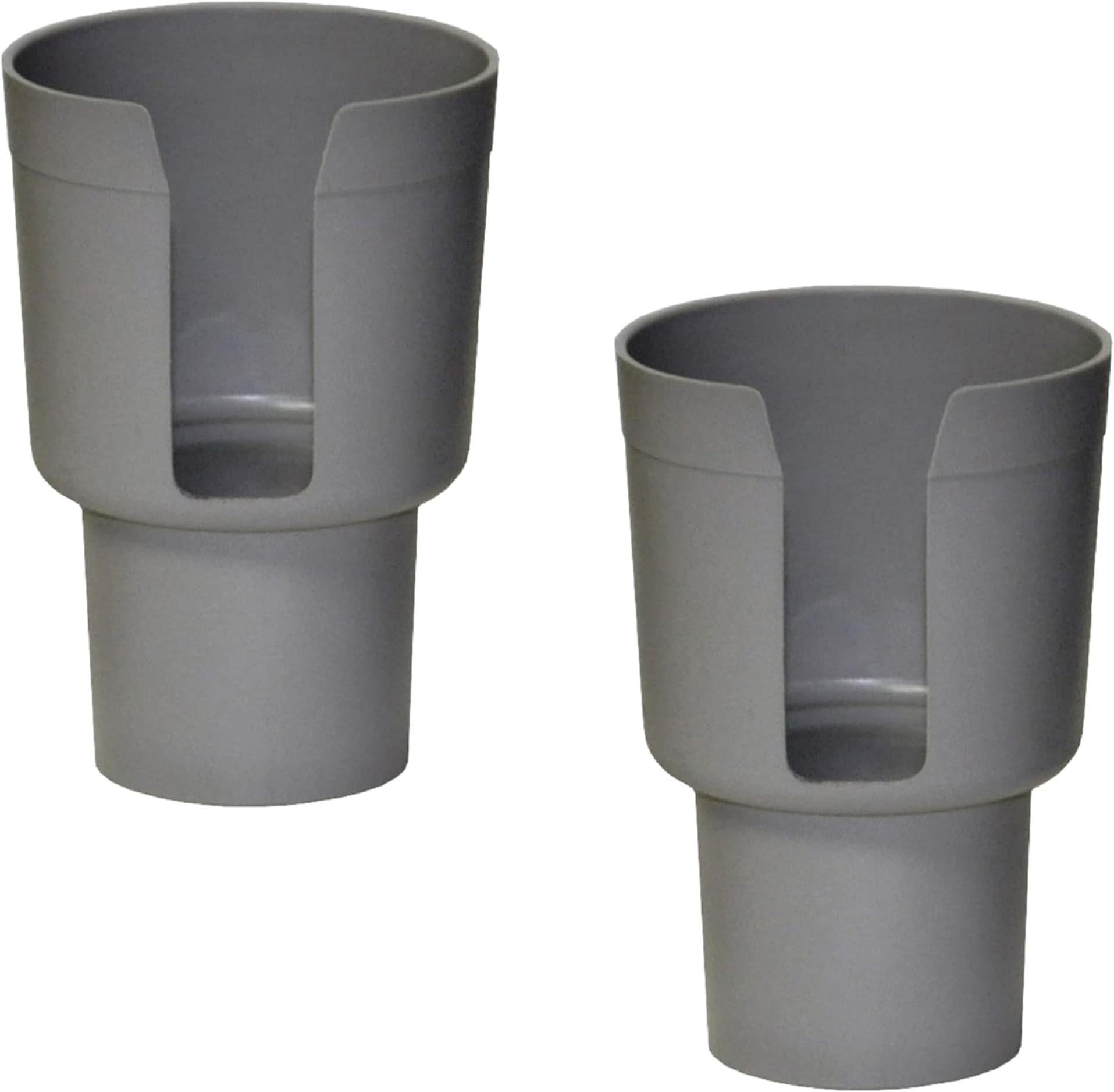 Gadjit Cup Keeper Adapter (2 Pk) expands Narrow Car Cup Holders from 2.5-3" up to 3.25" in Diameter to Hold Mugs, Convenience Store Cups, Water + Soda Bottles up to 3.25" Wide and 8-10" Tall (Gray)