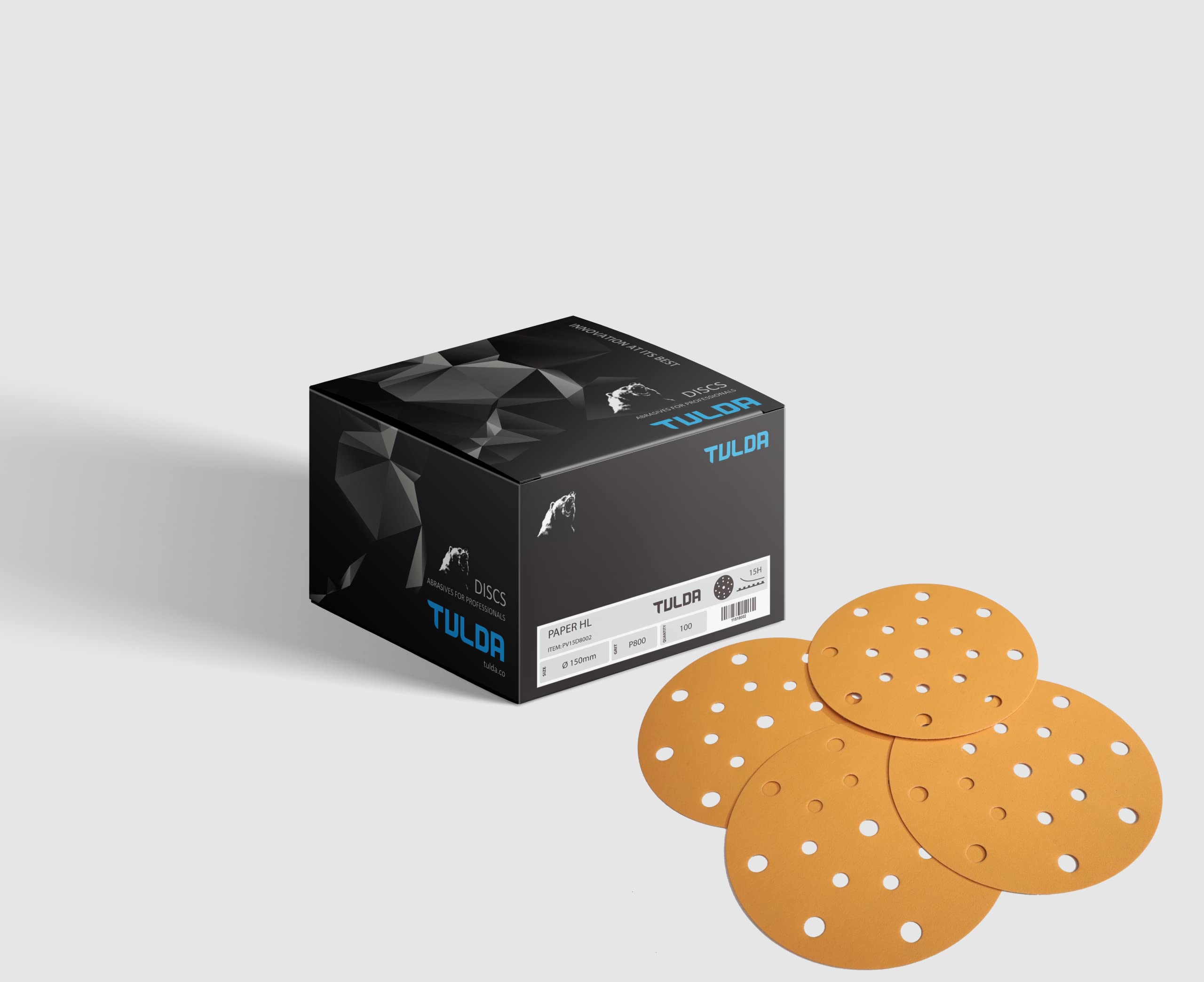 TULDA Dischi abrasivi in velcro P600 Orbital Sander Pads 6" 150mm 15 fori - Dischi a gancio e anello Tamponi abrasivi per carta per levigatrice orbitale casuale (scatola da 100 pezzi)