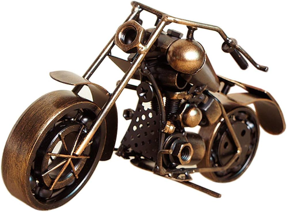 Collectible Art Sculpture Handmade Metal Motorcycle Tractor Model Creative Office Desktop Accessories Decor The Motorcycle Loves Artwork (D1 Copper Large Size)