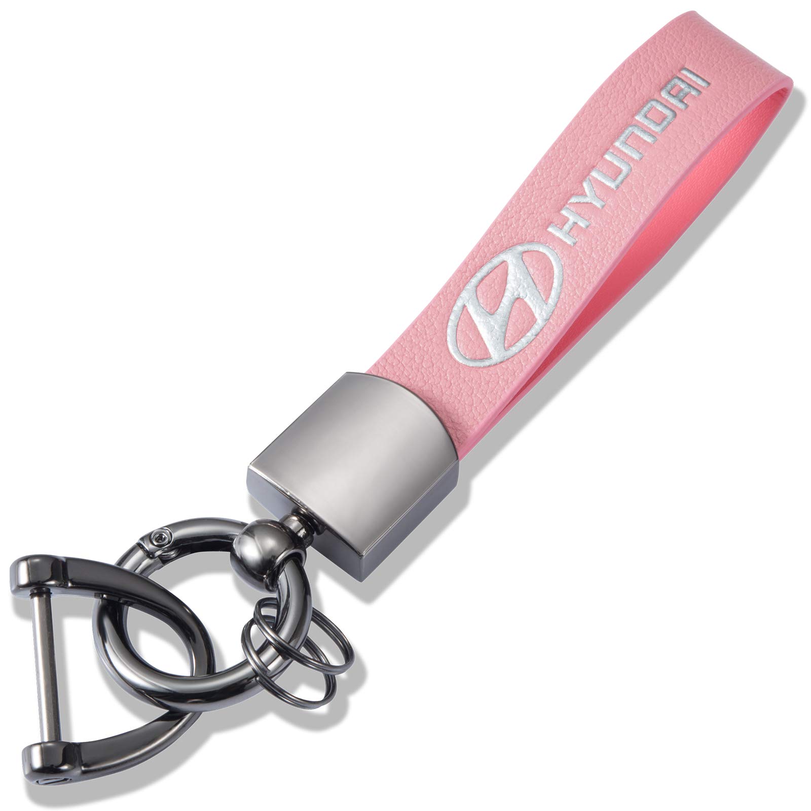 Sunnsport Multicolor Fit Hyundai Keychains Genuine Leather Car Logo Key Chain Fit Hyundai Accessories