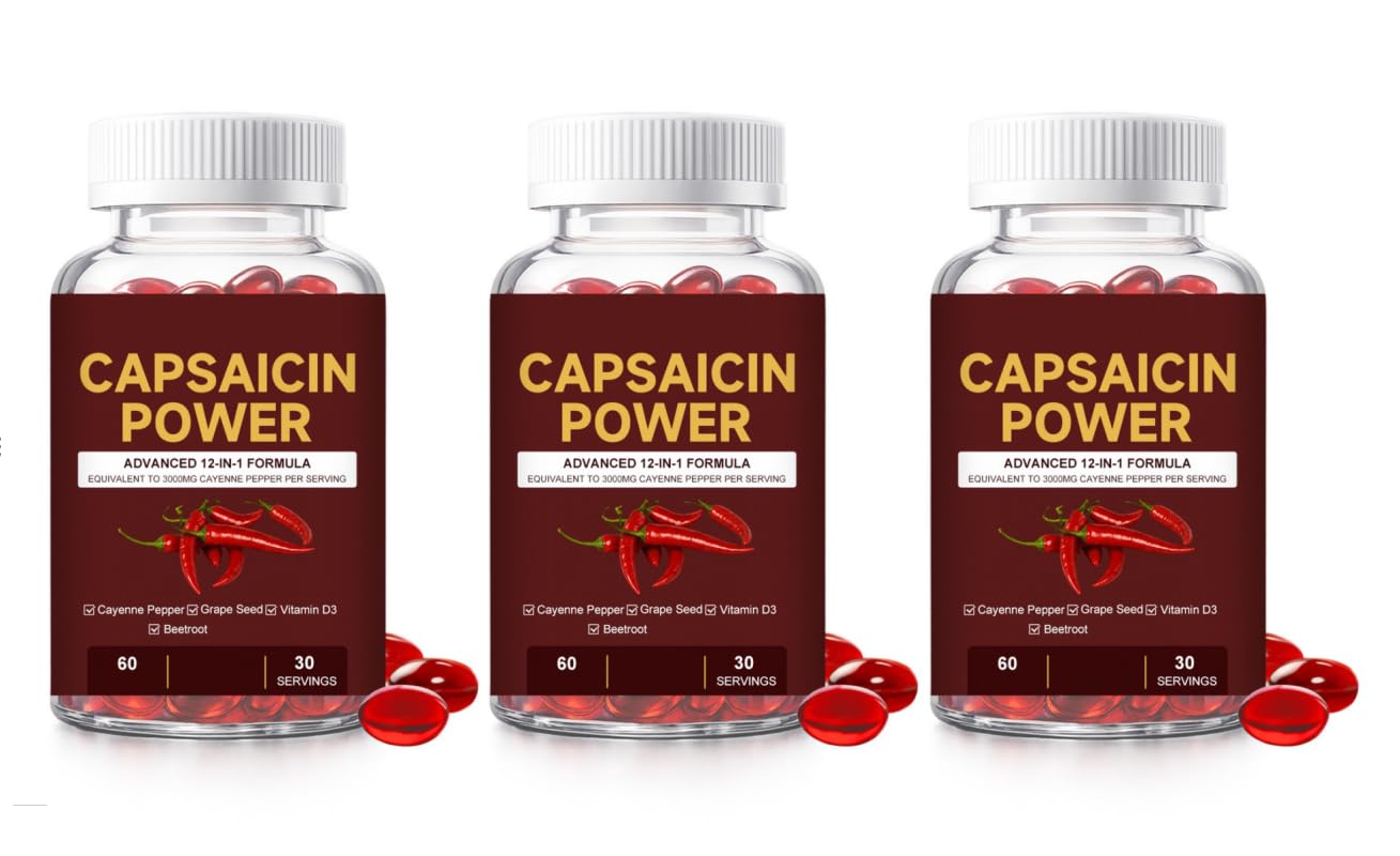 Ekstrakt z kapsaicyny 60count | Pieprz cayenne, wspomaga trawienie i krążenie, z witaminą D3+K2, bez GMO i bez glutenu