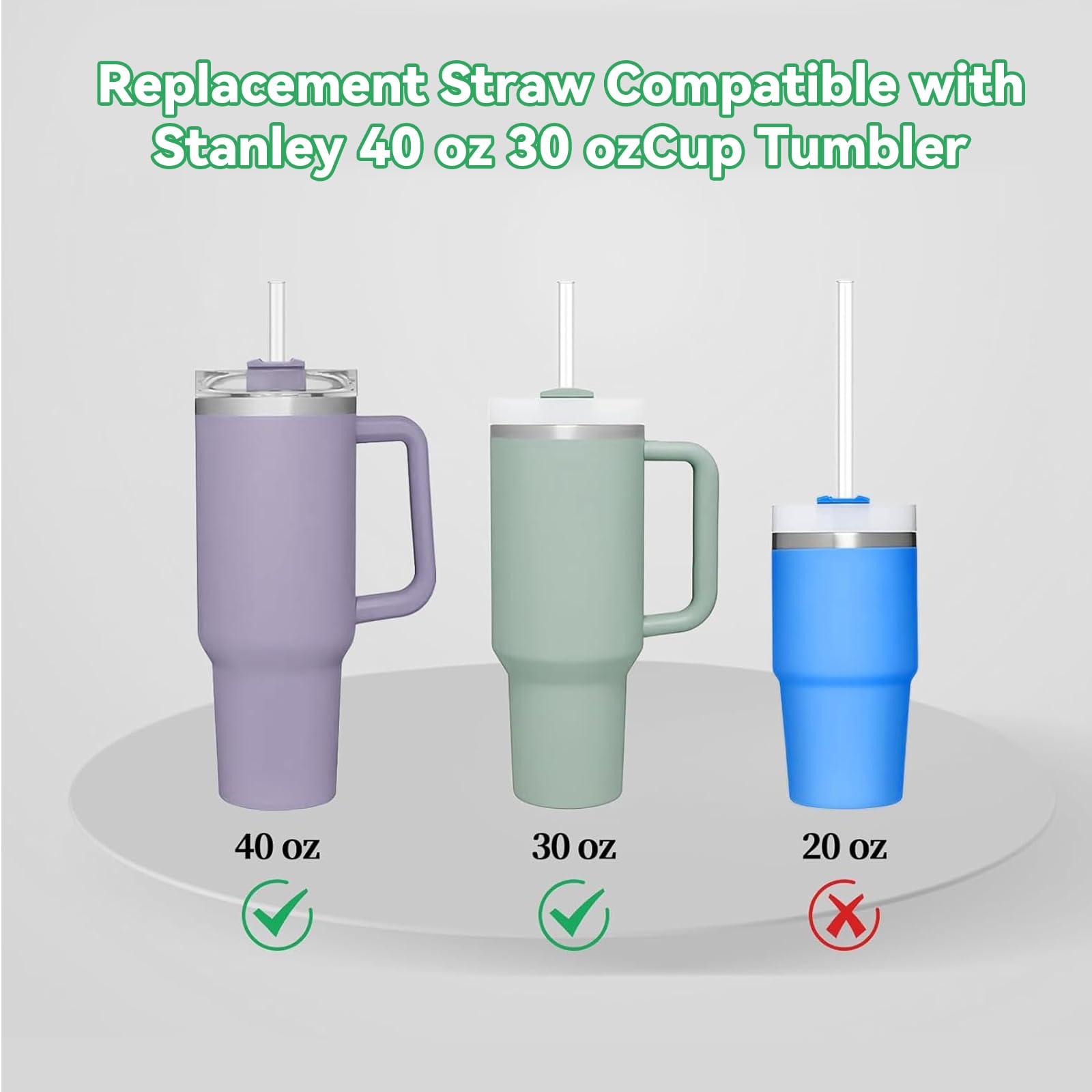 Cannucce Piegate E Dritte Per Thermos Set 14 Pezzi Cannucce Di Vetro Riutilizzabili Bistfy | Per Stanley Cup 30oz E 40oz | Con Spazzole Cannucce Riutilizzabili