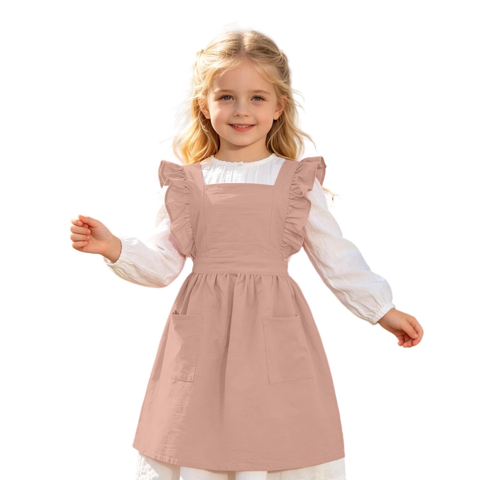 Generisch Children's Apron with Ruffles and Practical Pockets for Festive Occasions